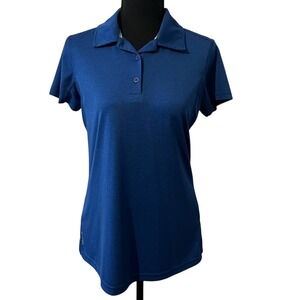 Champion Performance Royal Blue Short‎ Sleeve 3 Button Collar Shirt Top M Sports